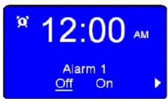 12:00 AM Alarm 1 Off On