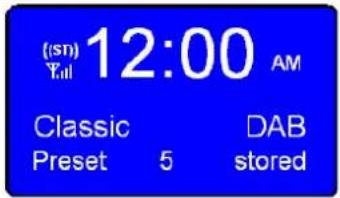 (sn) 12:00 AM Yall Classic DAB Preset 5 stored