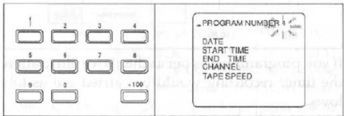PROGRAM NUMBER 4 DATE START TIME END TIME CHANNEL TAPE SPEED