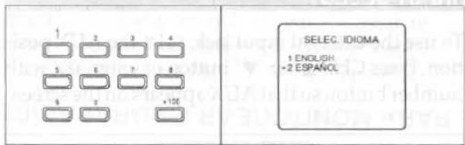 1 2 3 4 5 6 7 8 9 10 +100 SELEC. IDIOMA 1 ENGLISH +2 ESPAÑOL