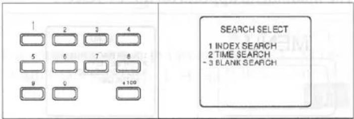 1 2 3 4 5 6 7 8 9 0 100 SEARCH SELECT 1 INDEX SEARCH 2 TIME SEARCH - 3 BLANK SEARCH