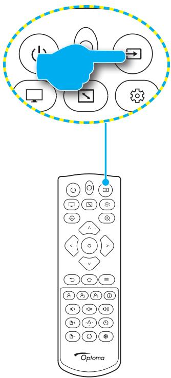 OPTOMA Photon Life PK32 - Sélectionner une source d'entrée - 1
