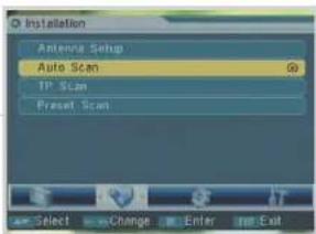 Installation Antenna Setup Auto Scan IP Scan Preset Scan Select Change Enter Exit