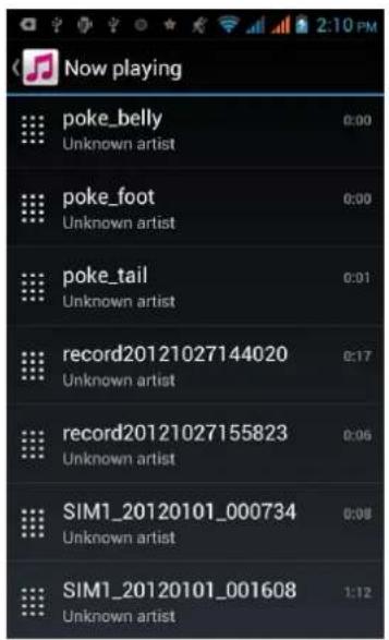 Now playing poke_belly Unknown artist poke_foot Unknown artist poke_tail Unknown artist record20121027144020 Unknown artist record20121027155823 Unknown artist SIM1_20120101_000734 Unknown artist SIM1_20120101_001608 Unknown artist