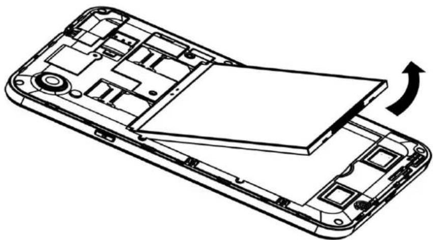 INTEX Aqua Style - Install the SIM card or USIM card and battery - 2