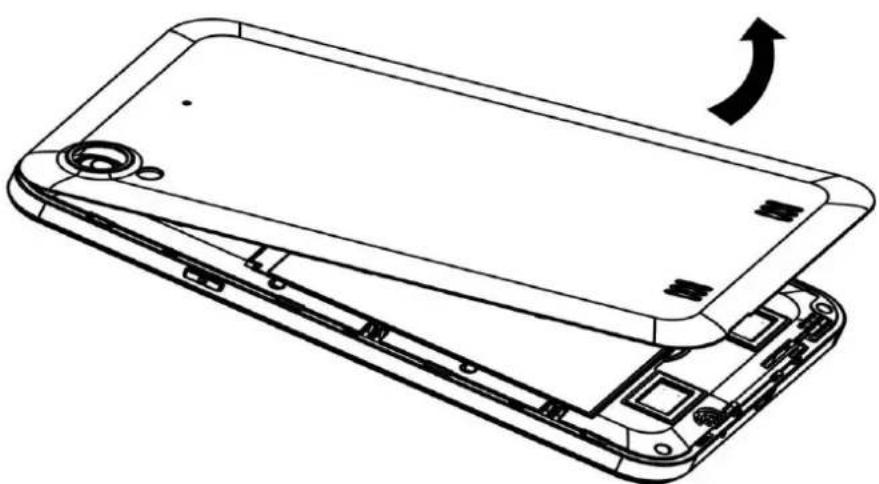 INTEX Aqua Style - Install the SIM card or USIM card and battery - 1
