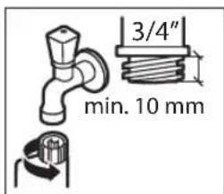 3/4" min. 10 mm