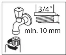 3/4" min. 10 mm