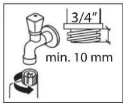 3/4" min. 10 mm