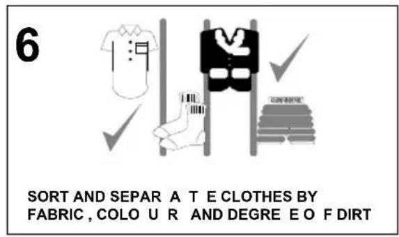 6 SORT AND SEPAR A T E CLOTHES BY FABRIC, COLO U R AND DEGREE O F DIRT