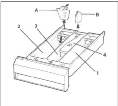 Technical diagram of a refrigerator interior with labeled parts and components