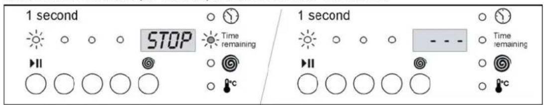 1 second STOP Time remaining 1 second Time remaining - - - - - - -