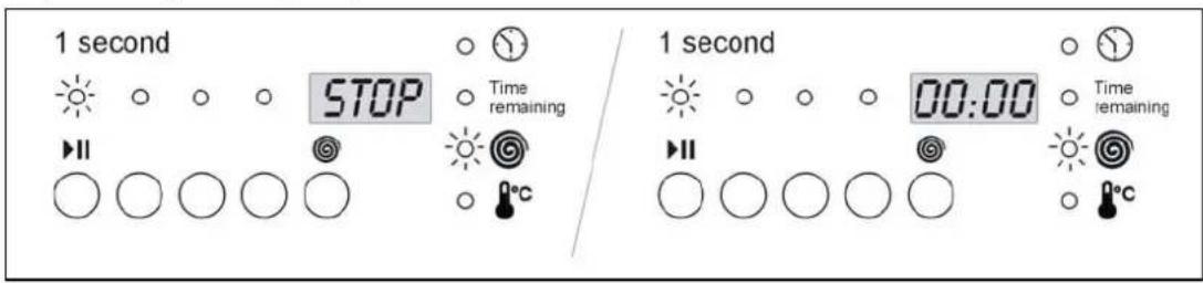 1 second STOP Time remaining ▶II ○ ○ ○ ○ ○ 0°C 1 second 00:00 Time remaining ▶II ○ ○ ○ ○ ○ 0°C