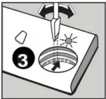 Diagram illustrating a soldering process with a tool, magnified view, and numbered step 3