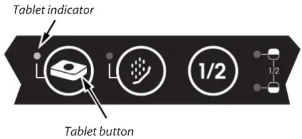 Tablet indicator Tablet button