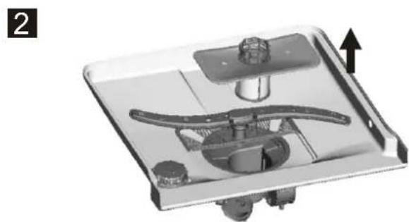 3D mechanical assembly diagram showing internal components and a directional arrow (no text or symbols)