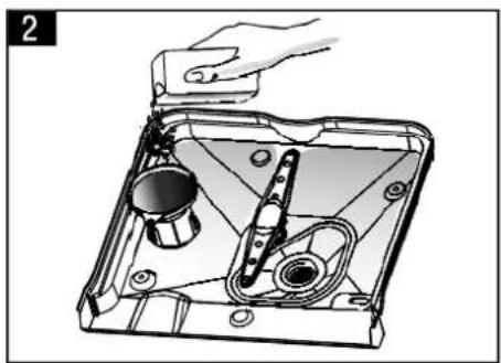 Illustration of a hand holding a device in a mechanical housing, showing internal components like gears and tubing (no text or symbols)