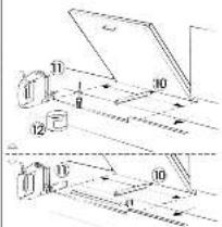 Technical diagram showing mechanical assembly with numbered components and dimension lines