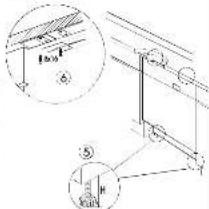 Technical diagram showing mechanical assembly with labeled components and magnified detail view