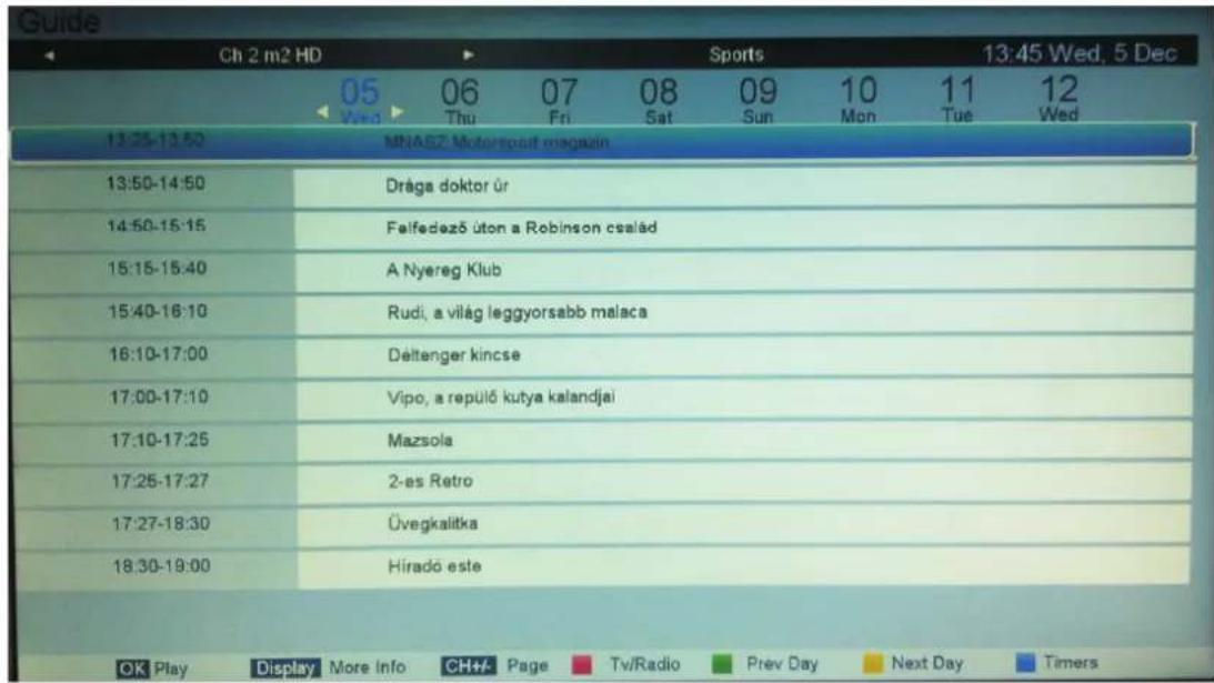 Programme Timers 13:45 Wed, 5 Dec 2012 Channel Date Time Repeat Operation OK Set Timer EPG