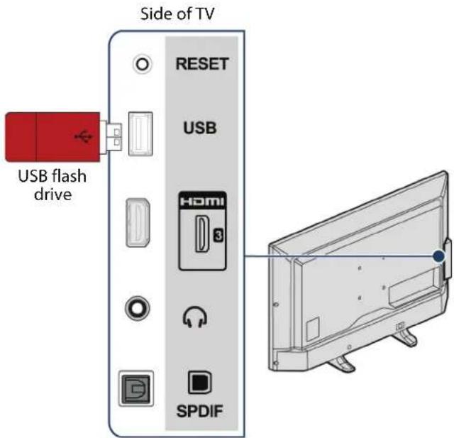 INSIGNIA NS-55DR420NA16 - Connecting a USB flash drive - 1