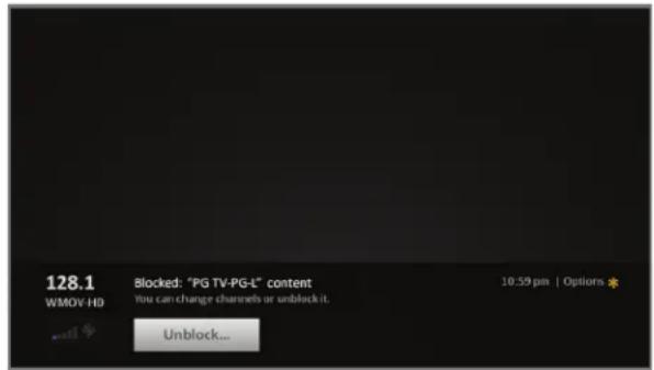 INSIGNIA NS-55DR420NA16 - What happens when a TV show is blocked? - 1