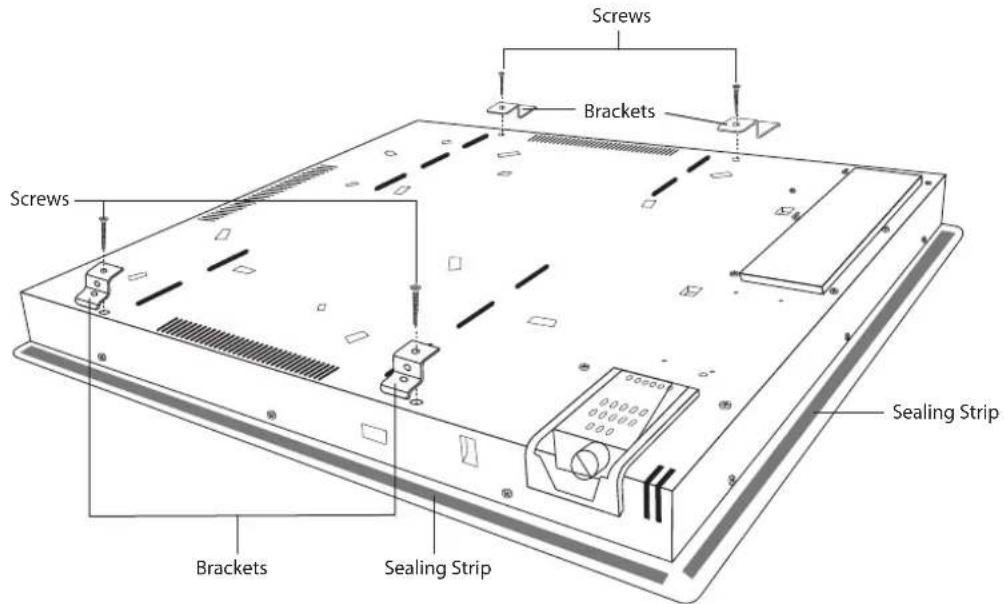 Screws Brackets Screws 00000 00000 000 Sealing Strip Brackets Sealing Strip