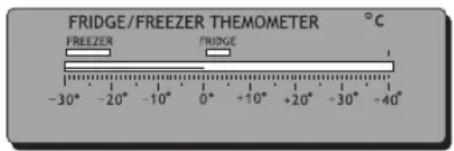 FRIDGE/FREEZER THEMOMETER °C FREEZEER FRIDGE -30° -20° -10° 0° +10° +20° -30° -40°