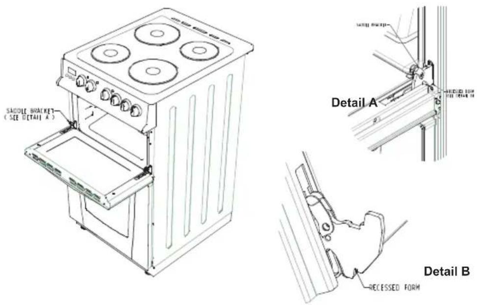 SADDLE BRACKET (SEE DETAIL A) Detail A RECESSED FORM Detail B