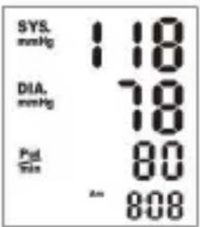 SYS. mmHg 118 DIA. mmHg 78 Pd. Tis 80 Am 808