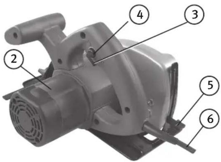 Labeled diagram of a mechanical device with numbered parts for identification