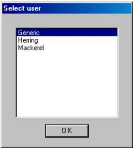 Select user Generic Herring Mackerel OK