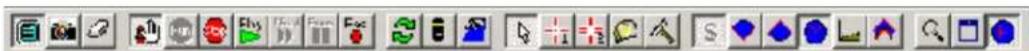 Toolbar with various application icons and labels, including file, edit, zoom, and other functions
