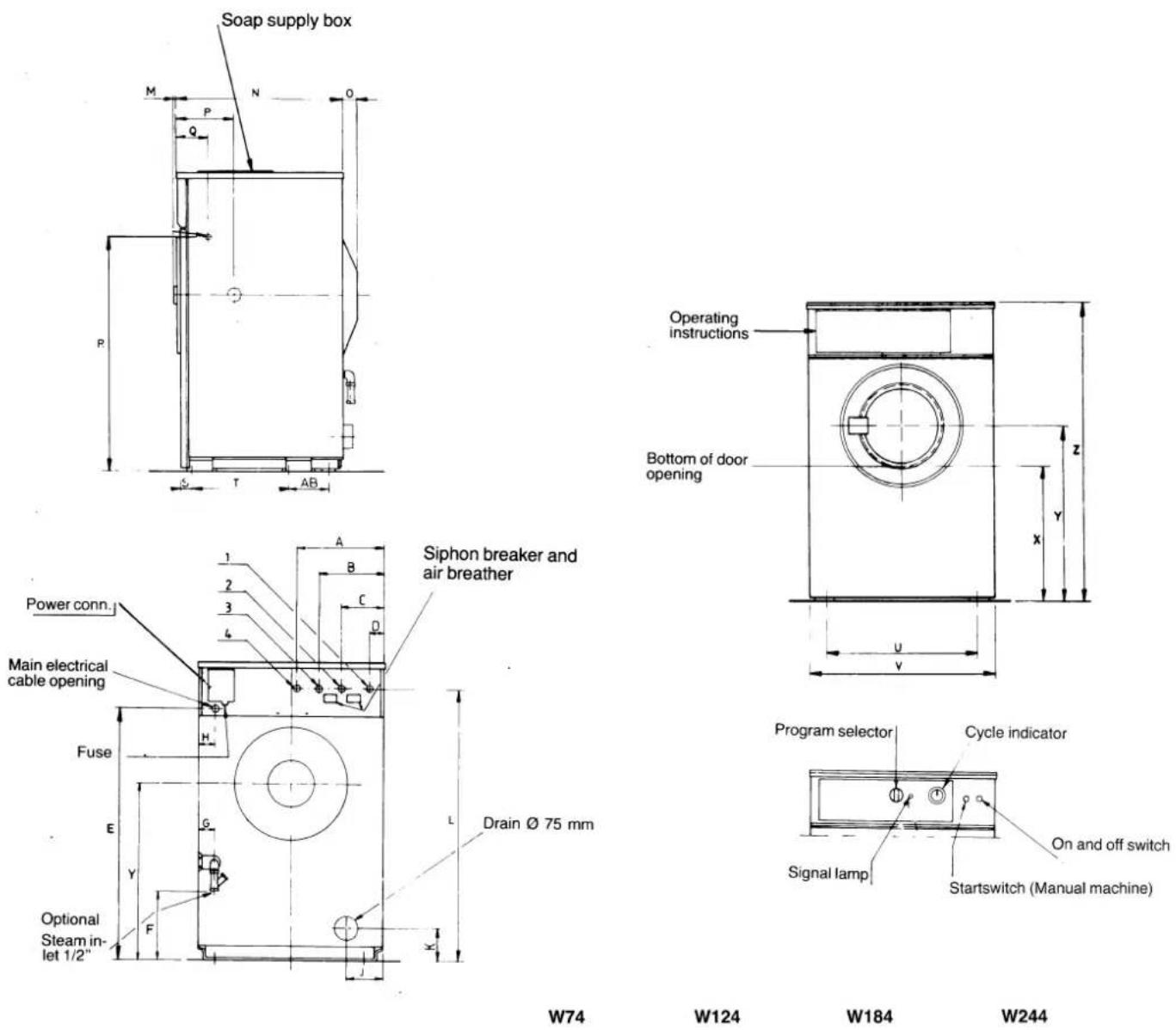 Wascomat W 244 - Technical data - 1