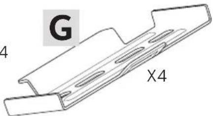 Technical drawing of a mechanical part with labeled section G and section X4 (no text or symbols beyond labels)