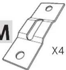 Technical drawing of a mechanical bracket with mounting holes and a slot (no text or symbols)