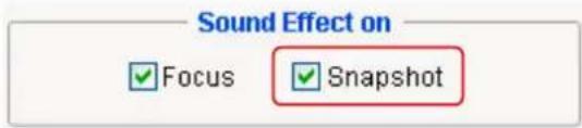 Sound Effect on ✓ Focus ✓ Snapshot