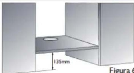 3D diagram of a U-shaped metal shelf with a 135mm measurement label, no readable text or symbols beyond the dimension annotation