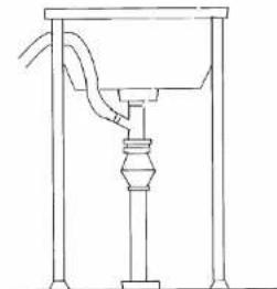 Simple line drawing of a mechanical or electrical apparatus with no text, numbers, or symbols