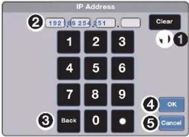 IP Address 192 88 254 251 . Clear 1 2 3 4 5 6 7 8 9 Back 0 OK Cancel