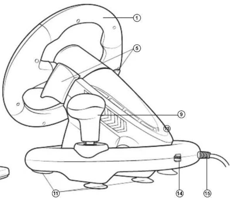 Technical diagram of a mechanical device with numbered components for identification