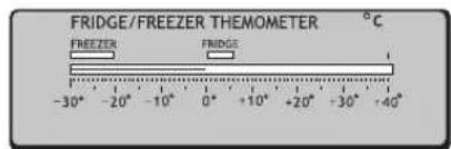 FRIDGE/FREEZER THEMOMETER FREEDER FRIDGE -30° -20° -10° 0° +10° +20° -30° -40°
