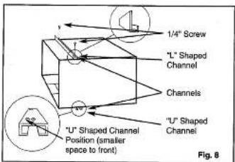 1/4" Screw "L" Shaped Channel Channels "U" Shaped Channel Position (smaller space to front) "U" Shaped Channel Fig. 8