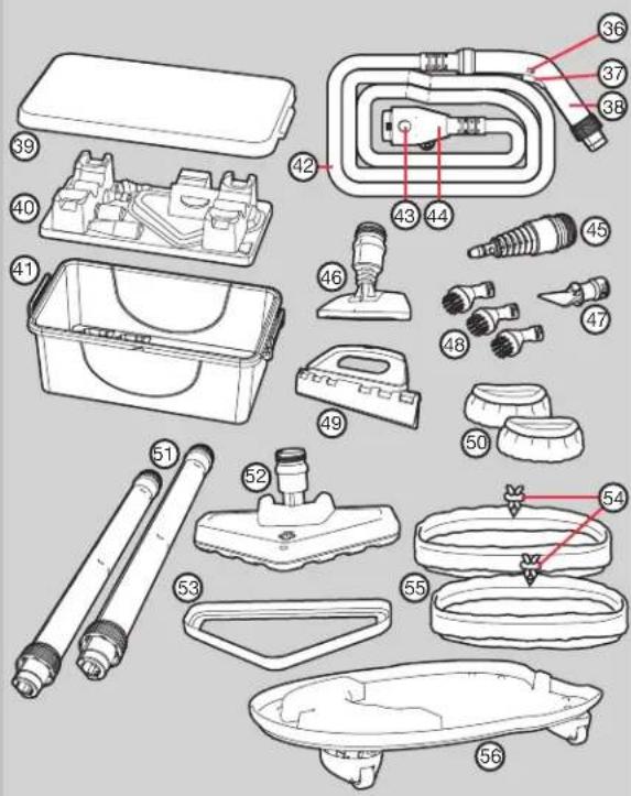 Exploded view diagram of a medical or laboratory device with numbered parts for identification