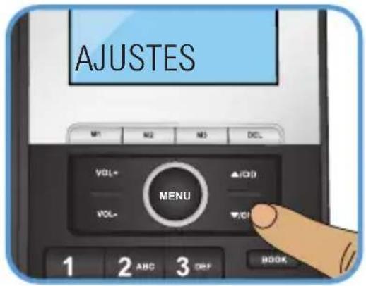 AJUSTES VOL- MENU VOL- 1 2 ABC 3 OFF BOOK