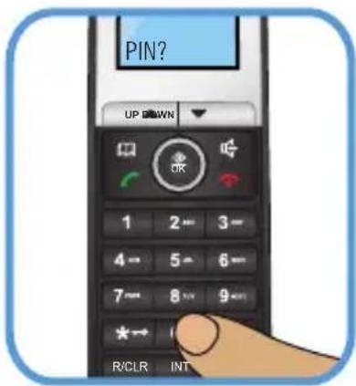 PIN? UP DOWN OK 1 2 3- 4 5 6- 7 8 9 R/CLR INT