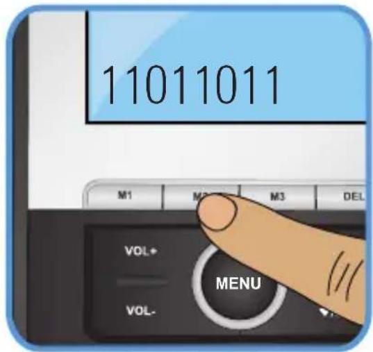 11011011 M1 M2 M3 DEL VOL- VOL- MENU