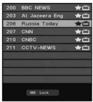 200 BBC NEWS 203 Al Jazeera Eng 206 Russia Today 207 CNN 210 CNBC 211 CCTV-NEWS Lock