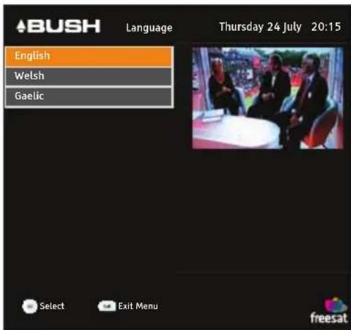 ABUSH Language Thursday 24 July 20:15 English Welsh Gaelic Select Exit Menu freesat