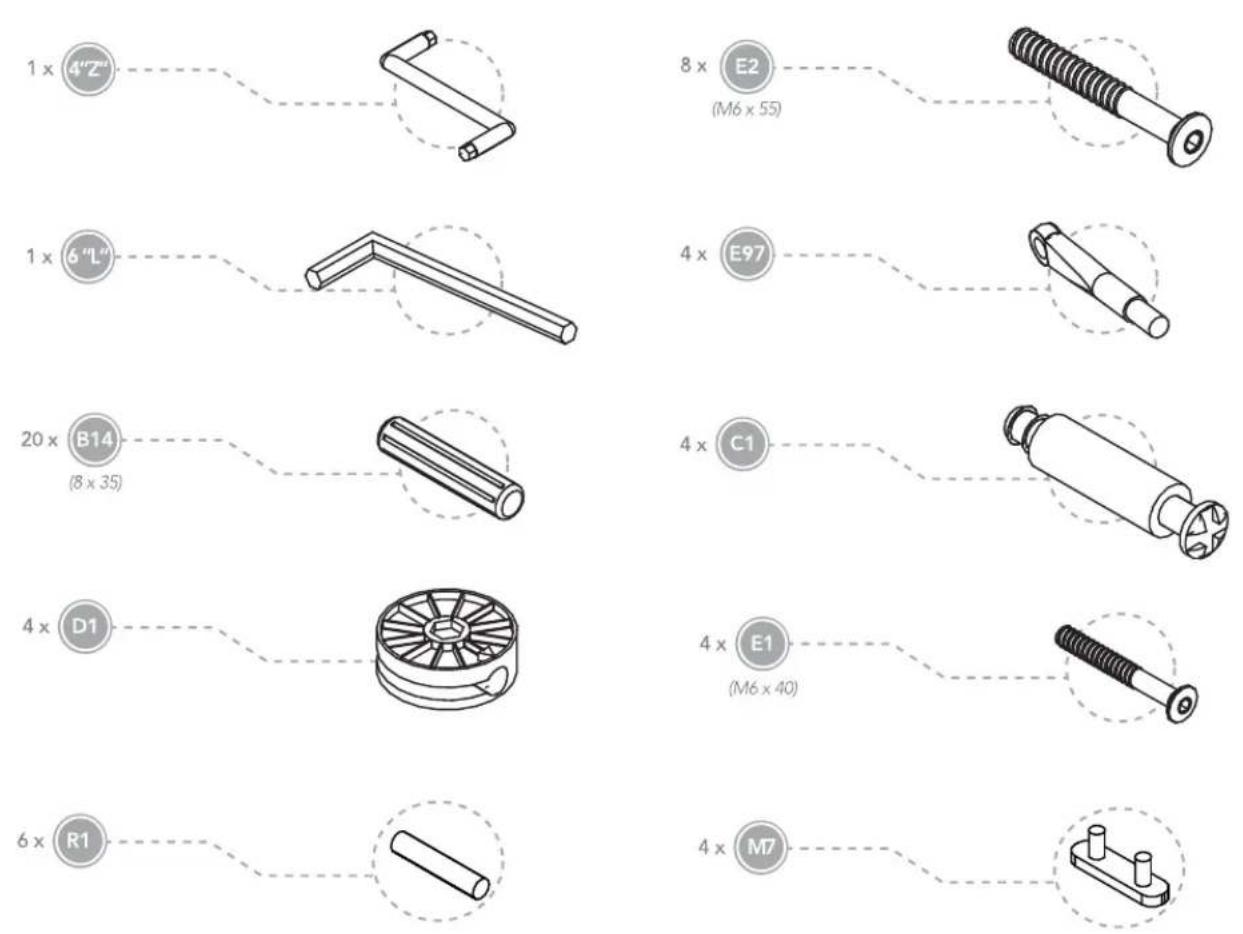 Silver Cross Soho - Fittings list: - 1